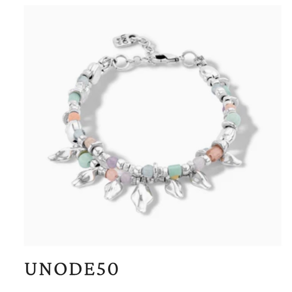 NEW UNOde50 Silver Pastel Multi-Color Beaded Bracelet  Pretty for the Holidays 🎄